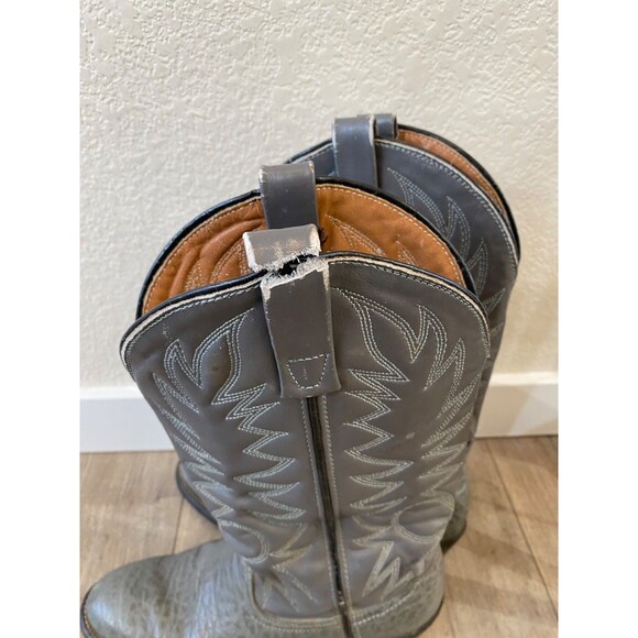 Red Wing Bullhide Mens 7 D Gray Leather Cowboy Western Boots 9807 USA Made main image 8